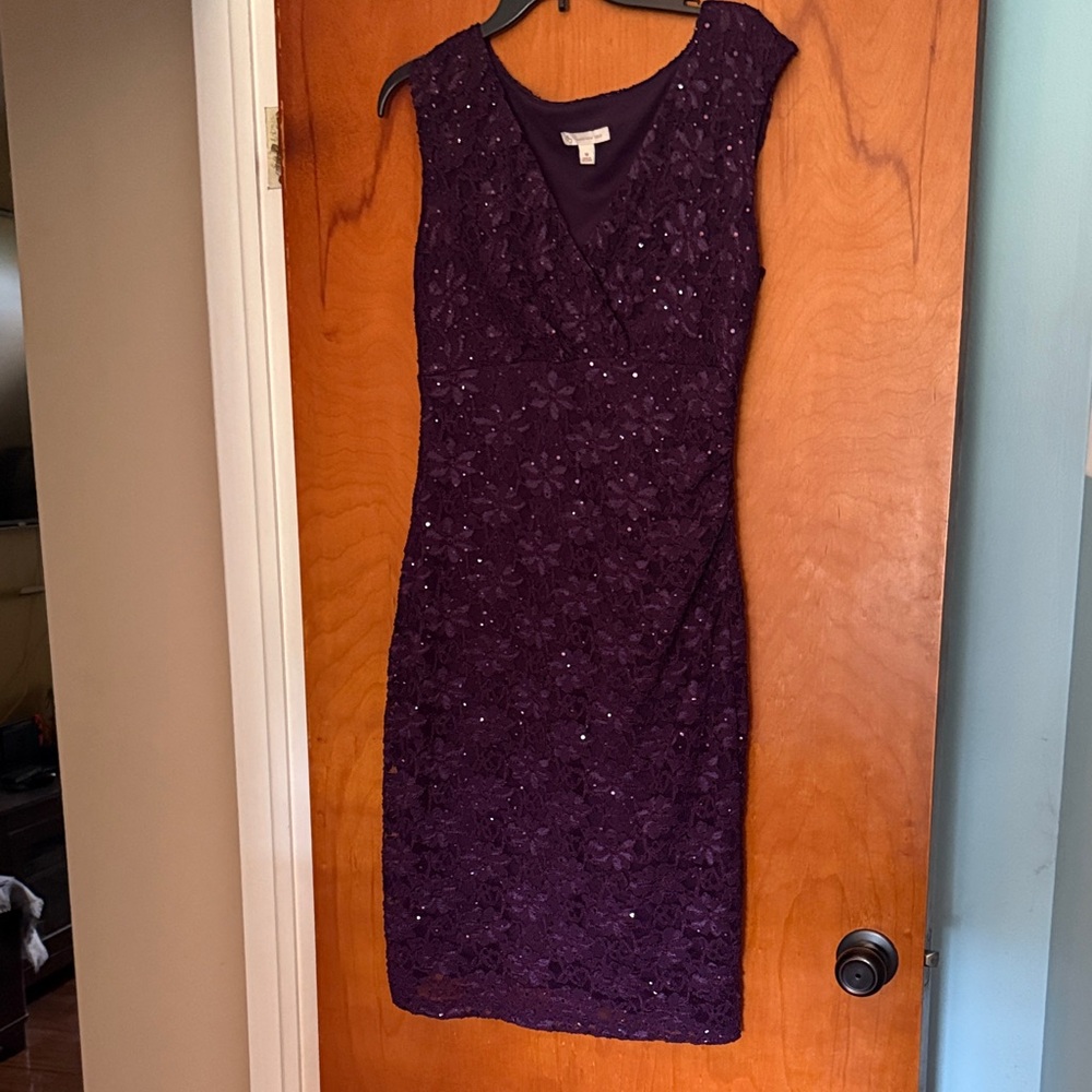 Beaded Purple Lace Dress